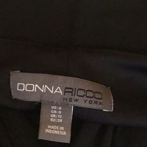 Black 3/4 sleeve dress w/ cowl neck, side pleats - Picture 12 of 12